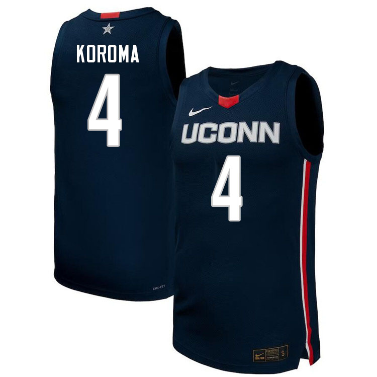Uconn Huskies #4 Dwayne Koroma College Basketball Jersey Stitched-Alternater Navy